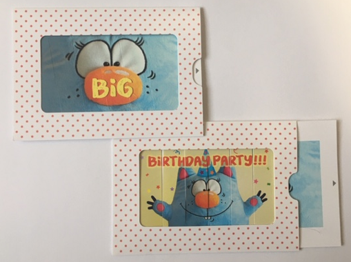 ZIP Grusskarte / Schiebekarte - Big Birthday Party!... Partymonster