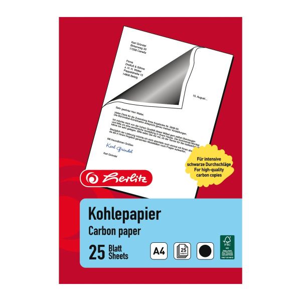 Herlitz Kohle-Papier Kohlepapier für Schreibmaschinendurchschläge