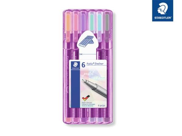 STAEDTLER Fineliner triplus pastel, 6 St.