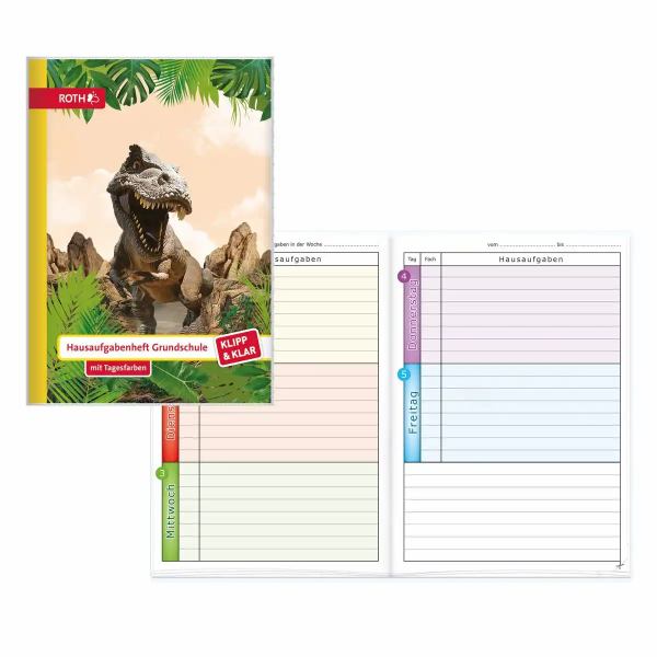 Roth Hausaufgabenheft Grundschule Tyrannosaurus DIN A5 **