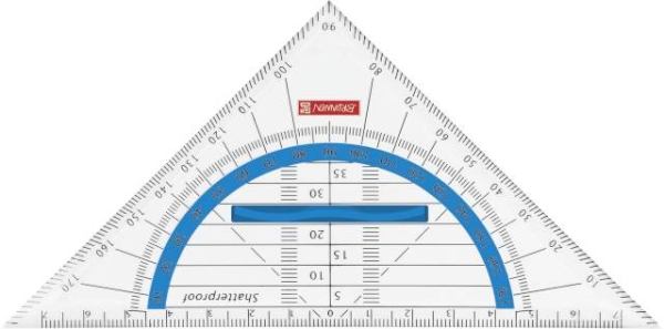 BRUNNEN Geometrie-Dreieck 16cm, mit Griff azur