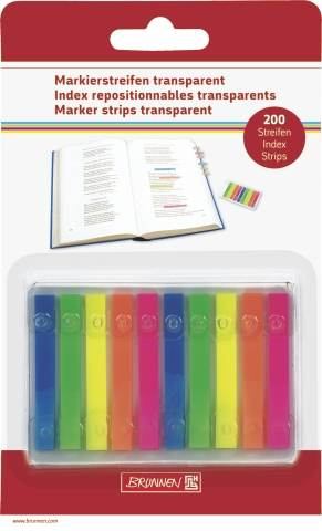 BRUNNEN Markierstreifen /Haftmarker - transparent - 5 Farben