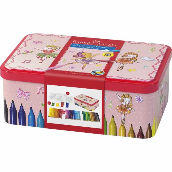 Faber-Castell Filzstift Connector Ballerinabox, 33 Stife **