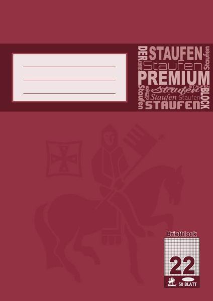 Staufen Briefblock A4 – Lineatur 22 - 50Blatt - kariert