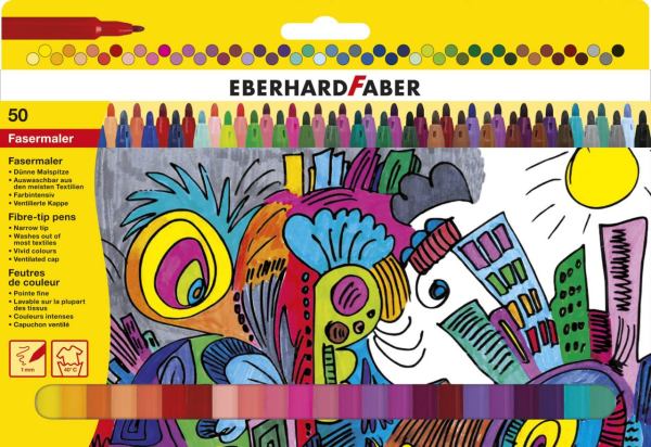 EBERHARD FABER Colori Filzstifte dünn 1mm - 50er Kartonetui