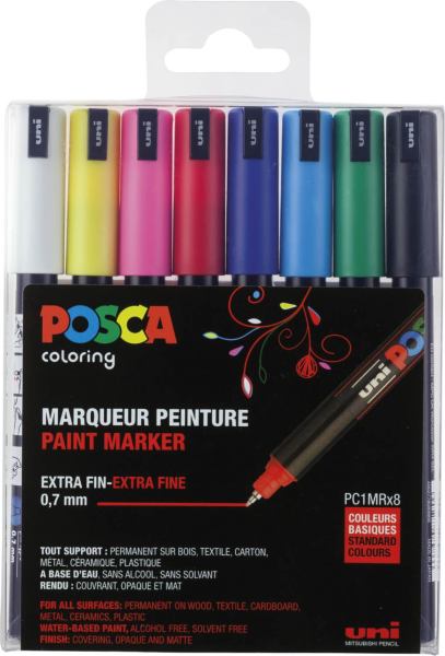 POSCA Grundfarben, 8er Etui