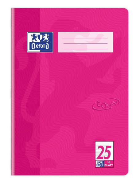 Oxford Touch Schulheft, Lineatur 25, A4, 16 Blatt, pink*