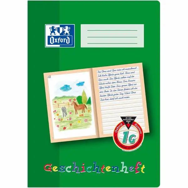 Oxford Geschichtenheft Lineatur 1G liniert 16 Blatt DIN A4 **