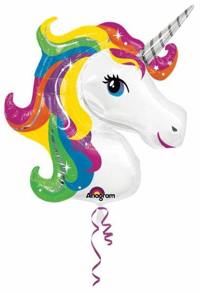 Amscan- Super Shape Folienballon Rainbow Unicorn