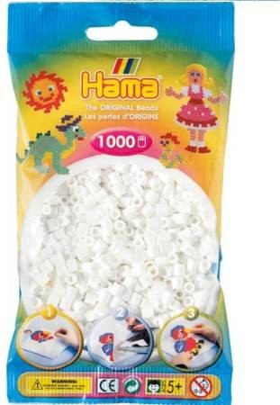 Hama Bügelperlen Beutel mit ca. 1.000 Midi, Weiss