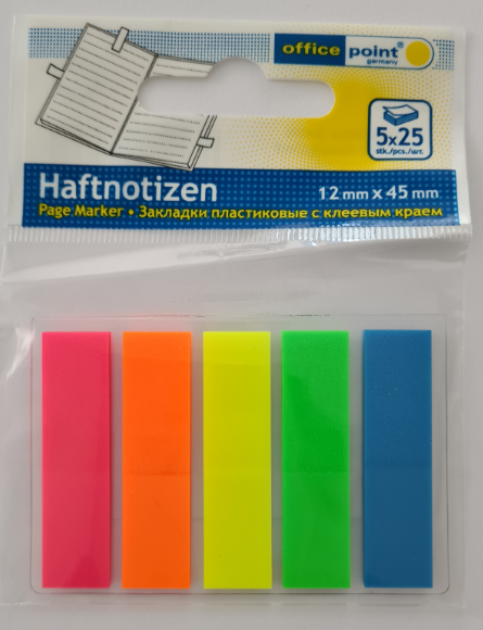 OfficePoint Haftmarker 12 x 45mm / 5 x 25 Stück