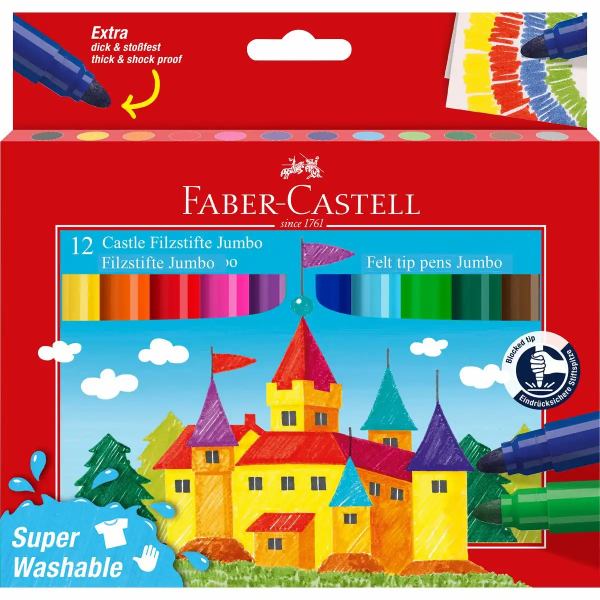 FABER-CASTELL Filzstifte Jumbo Super Washable 12 Stück