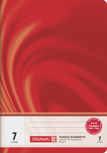 Brunnen Schulheft Premium Vivendi | A5, Lineatur 7, 16 Blatt **