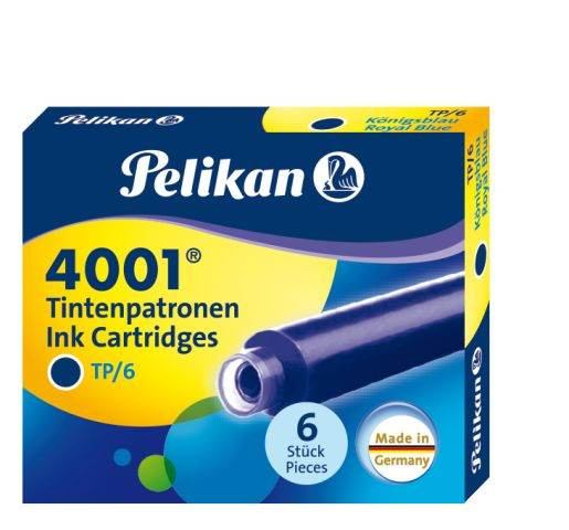 Pelikan Tintenpatrone 4001 TP/6 königsblau 6 Patronen in der Faltschachtel