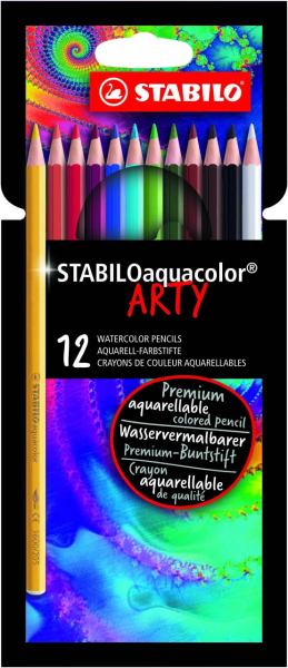 STABILO Farbstift aquacolor Kartonetui ARTY 12St/12 Farben