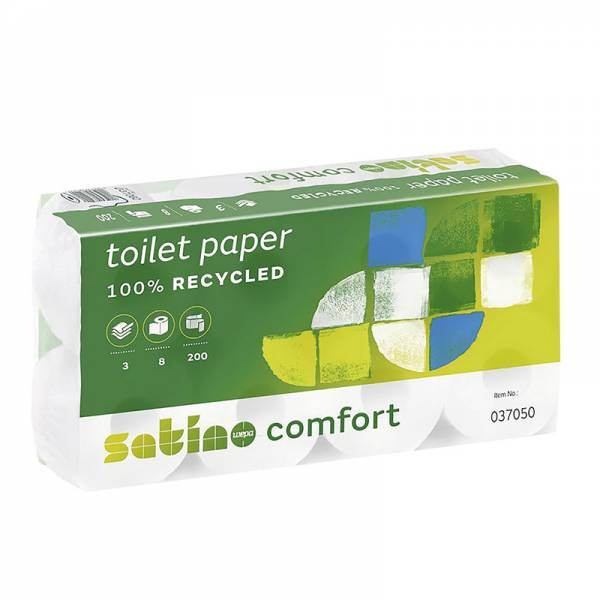 Toilettenpapier 3-lagig 8x200 Blatt 100% Recyceld
