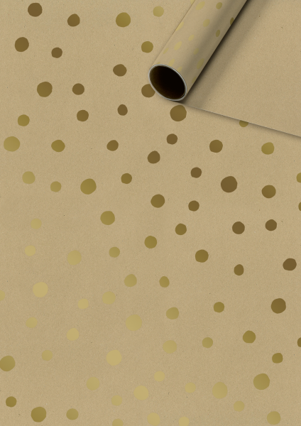 Geschenkpapier goldfarben mit Punkten von Stewo 70x200cm