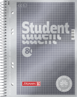 Brunnen Collegeblock Premium Student A5 5 mm kariert Deckblatt: anthrazit-metallic Brunnen Collegeblock Premium Student A5 5 mm kariert Deckblatt: anthrazit-metallic