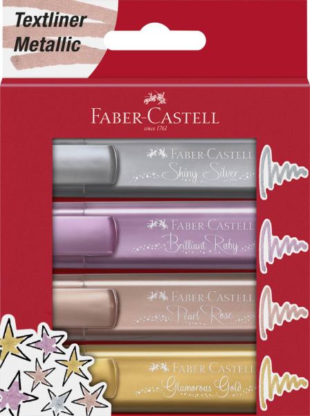 Faber-Castell Textmarker TL 46 Metallic 4er Etui