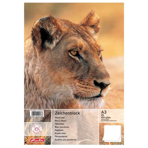 Herlitz Zeichenblock, A3, 100 g/qm, 25 Blatt **