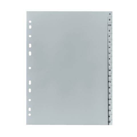 Herlitz Register A4 PP A-Z grau, PP, Prägung A-Z, A4, 230 x 297 mm