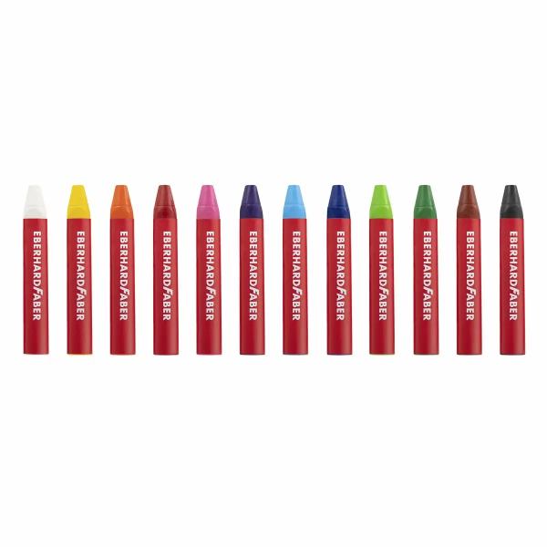 EBERHARD FABER Colori Wachsmalkreide wasserfest , dreikant - 12er Etui **