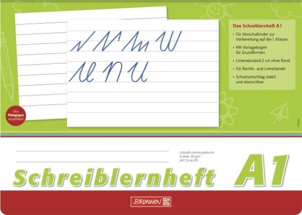 BRUNNEN Schreiblernheft A1, DIN A4, 16 Blatt