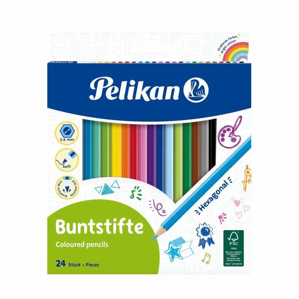 Pelikan Farbstift Buntstift Standard lang 24 Farben **