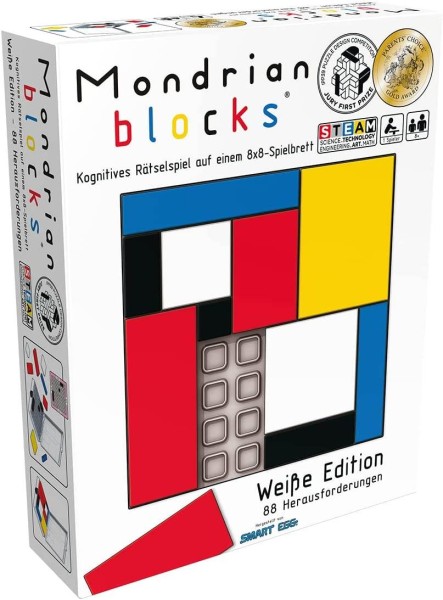 Asmodee - Mondrian Blocks: Weiße Edition - Familienspiel