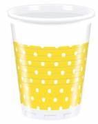 Decorata Plastic Cups / Partybecher gelb - 8 Stück