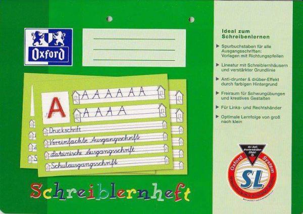 Oxford Schreiblernheft A4 quer, 16 Blatt mit Lineatur SL – Hochwertiges Optik Paper®, Gelocht