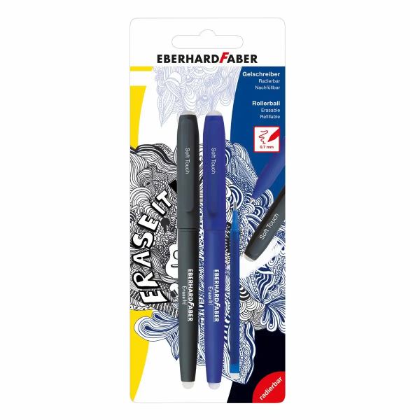 EBERHARD FABER Gelschreiber radierbar Erase it! nachfüllbar 2 Stifte **