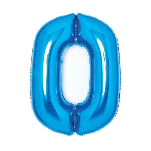 Amscan Folienballon Zahl 0, blau