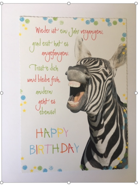 IN TOUCH Postkarte - HAPPY BIRTHDAY .... Zebra