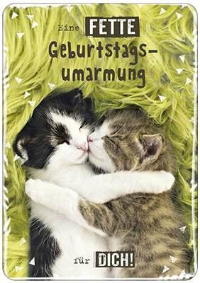 IN TOUCH Postkarte - Eine fette Geburtstagsumarmung... zwei Kätzchen