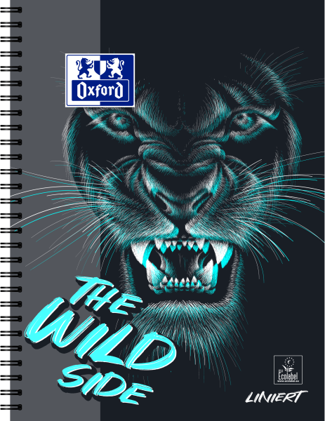 Oxford Limited Edition 2022 Wild Side A4+ Collegeblock, Lineatur 27, 80 Blatt, Optik Paper® , Doppel