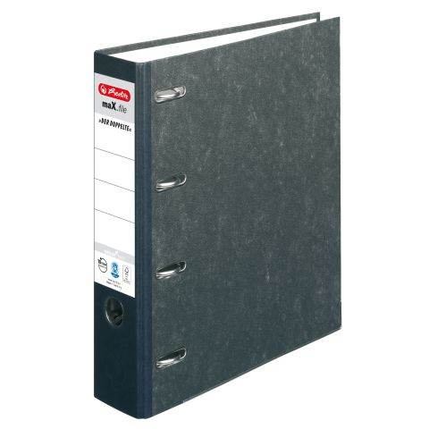 Herlitz Doppelordner maX.file nature A4 sw 7cm 2xA5quer