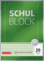 BRUNNEN Schulblock A4, Lineatur 24 ( unliniert mit Rand), 50Blatt, Premium, 90g **