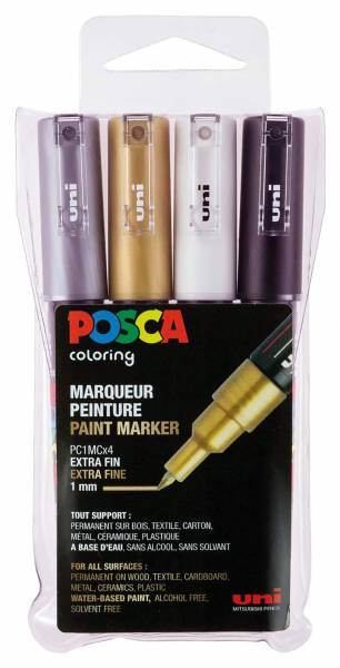 UNI POSCA Marker PC1MC, 4er Set