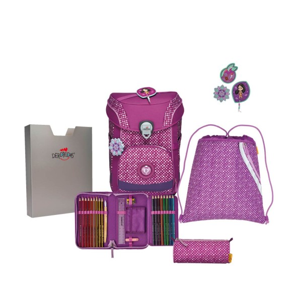 DerDieDas ErgoFlex EASY Purple Dots Schulranzen Set