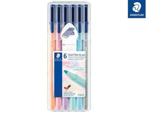 STAEDTLER Fasermaler triplus pastel, 6 St.