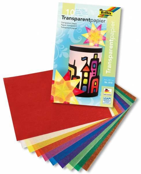 MAX BRINGMANN Transparentpapiermappe - 21x30cm , 10 Blatt - farbig sortiert