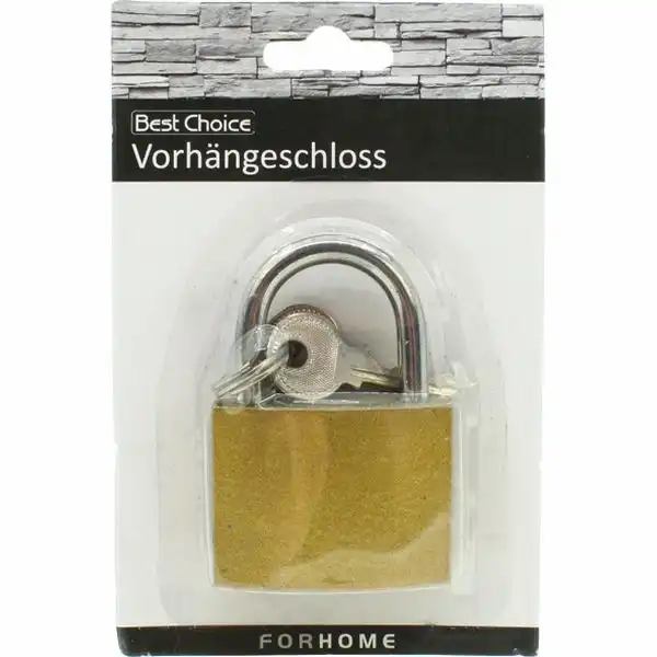 Vorhängeschloss aus Messing + 3 Schlüssel 5cm **