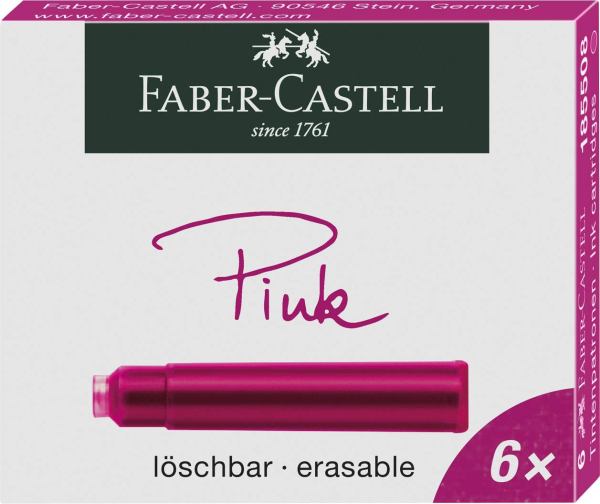Faber-Castell Tintenpatronen 6 Stück, verschiedene Farben