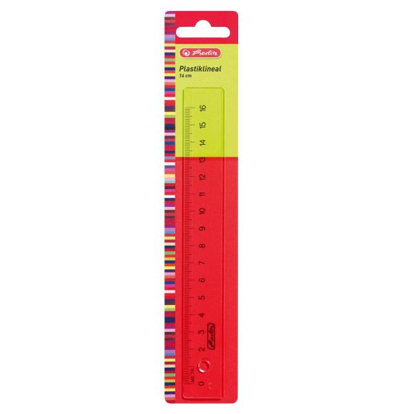 Herlitz Lineal, Kunststoff,  transparent 16cm