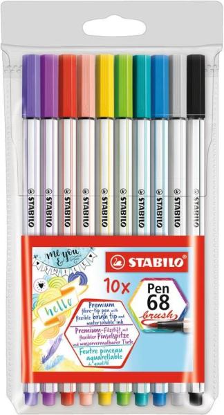 STABILO Pinselmaler pen 68 brush Etui 10ST/10 Farben