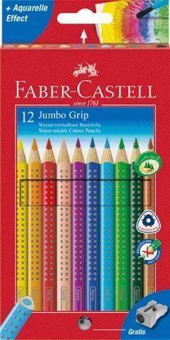 Faber-Castell Buntstift Jumbo GRIP 12er Kartonetui + Spitzer