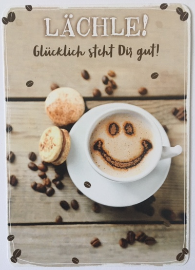 IN TOUCH Postkarte - Lächle!.. Kaffeesmiley