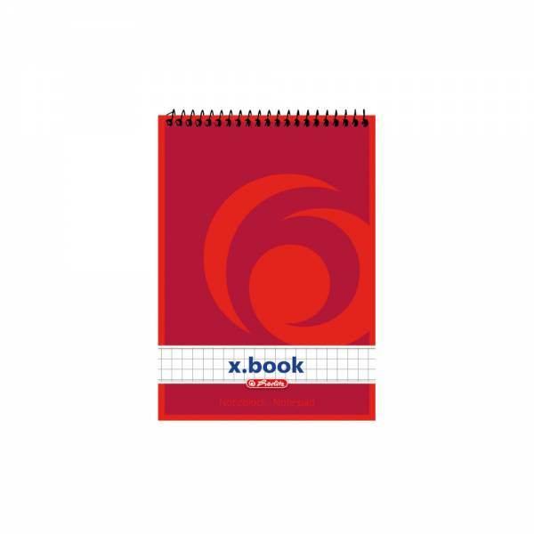 Herlitz xbook A6 50bl rot