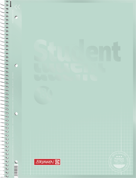 Brunnen Collegeblock Premium Student Colour Code A4 kariert, Lineatur 28 Deckblatt: mint